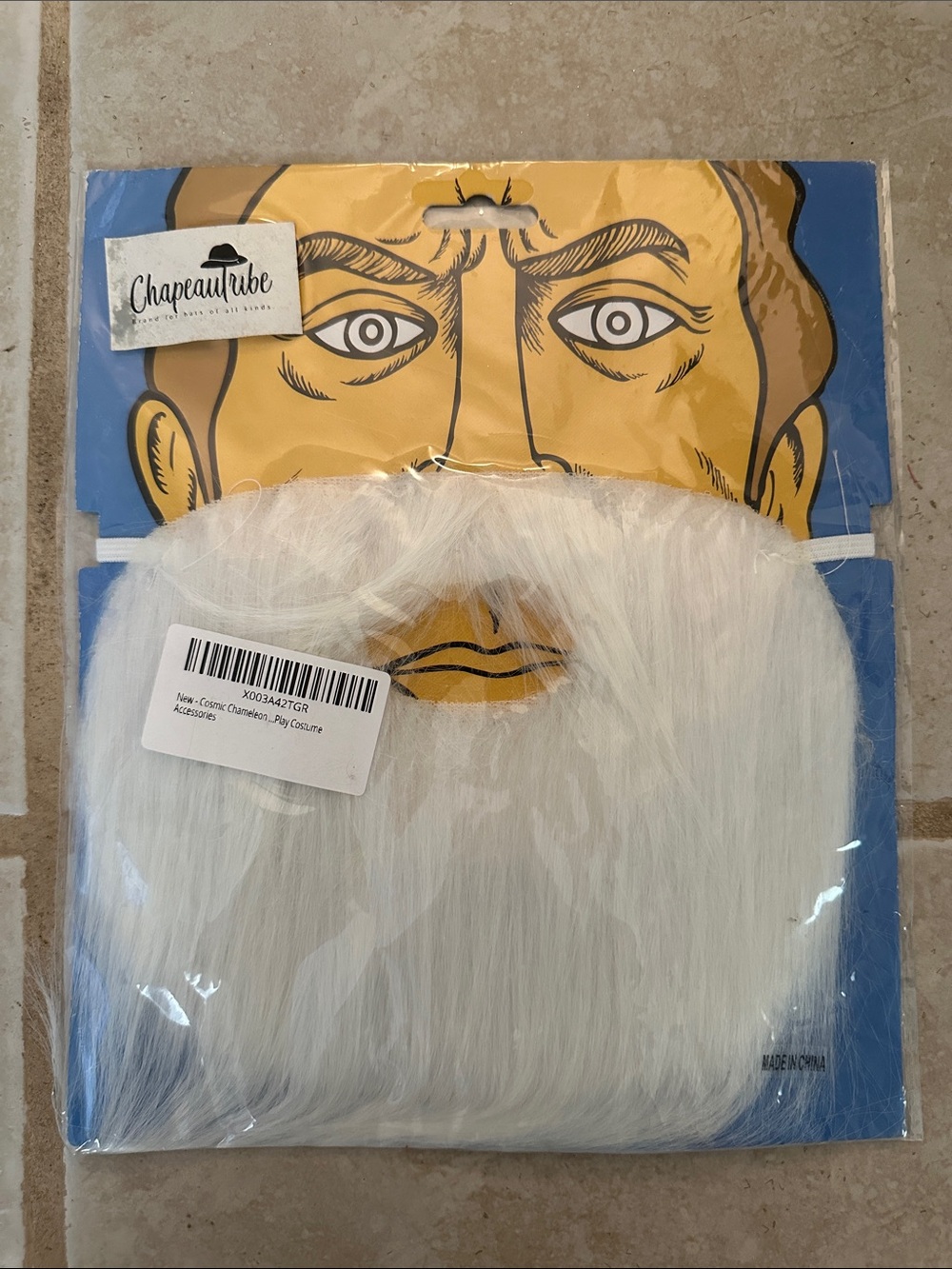 White Faux Beard Costume Accessory